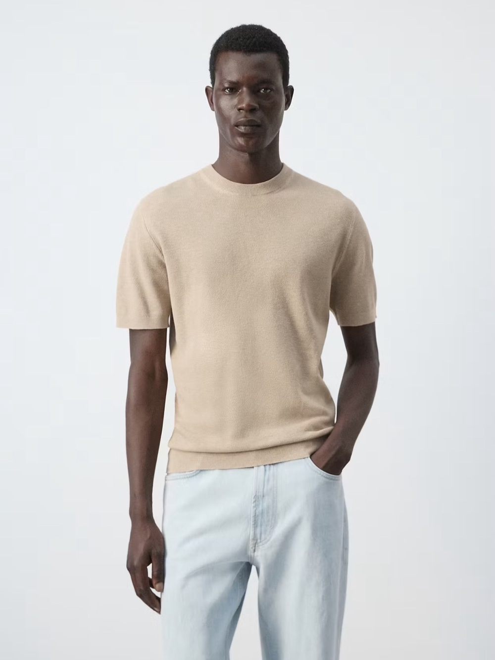 NWOT MANGO FINE KNIT COTTON BLEND T-SHIRT